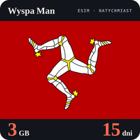 Karta eSIM Internet Wyspa Man 3 GB na 15 dni - bez rejestracji