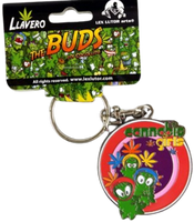 Brelok do Kluczy Metalowy Okrągły Marihuana