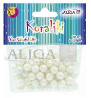 koraliki plastikowe, opalizujące, perłowe, śr.8 mm