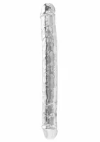 toyjoy get real clear double dong tpe 34,5 cm - przezroczysty, elastyczny