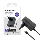 Qoltec Ładowarka Super FAST PD do Raspberry PI 5 USB-C 27W 5.1V 5A Czarna