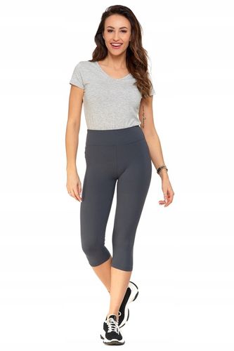 LEGGINSY DAMSKIE RYBACZKI 3/4 Z WYSOKIM STANEM ELASTYCZNE SZARE MORAJ L/XL na Arena.pl