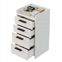 Komoda biała pod biurko biurowy regał szafka 4 szuflady wysoki