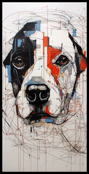 Plakat 50x100cm Przyrysowany Psiak zdjęcie 2