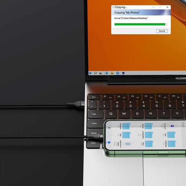 Kabel USB Baseus USBA USBC + microUSB + Lightning 1.2 m Czarny zdjęcie 9