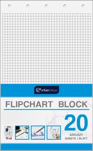 BLOK DO FLIPCHARTÓW 100X64CM 20 KARTEK # KRATKA INTERDRUK na Arena.pl