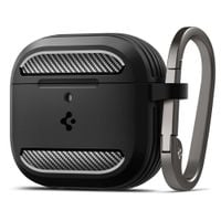 Etui Spigen Rugged Armor TPU Karbon DO AirPods 4 Czarne Matowe