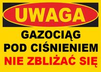 BTO-42 - ZNAK TABLICA - gazociąg pod ciśnieniem