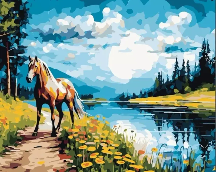 Malowanie po numerach 40x50 Koń zdjęcie 1