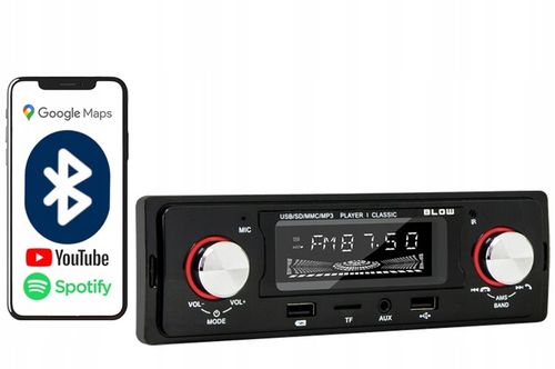 RADIO SAMOCHODOWE 1-DIN BLUETOOTH USB SD AUX RDS MP3 PILOT BATERIA ZESTAW na Arena.pl
