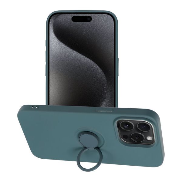Futerał SILICONE RING do IPHONE 15 Pro Max zielony zdjęcie 1