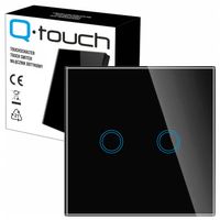 WŁĄCZNIK WYŁĄCZNIK ŚWIATŁA SZKLANY DOTYKOWY PODWÓJNY CZARNY SZKŁO CZARNE