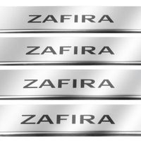 Listwa progowa OPEL ZAFIRA C Stal nierdzewna 304 połysk z czarnymi literami