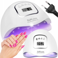 LAMPA UV DO PAZNOKCI DO HYBRYD ŻELI MOCNA SUN X5 MAX BIAŁA LCD LED 80W