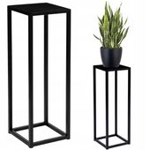 KWIETNIK STOJĄCY METALOWY LOFT INDUSTRIAL STOJAK NA KWIATY CZARNY 60 cm