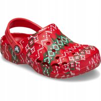 Crocs Dziecięce Lekkie Wygodne Buty Chodaki Baya Holiday Graphic Clog 24-25