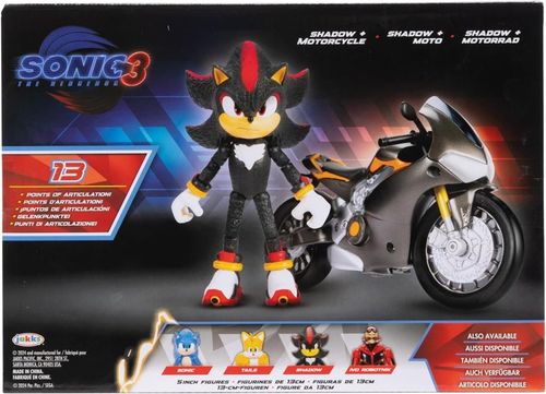 SONIC 3 THE HEDGEHOG FIGURKA SHADOW + CZARNY MOTOCYKL ZESTAW RUCHOME KOŁA na Arena.pl