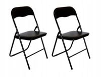 Krzesło składane ogrodowe bankiet czarne 2 sztuki