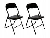 Krzesło składane ogrodowe bankiet czarne 2 sztuki
