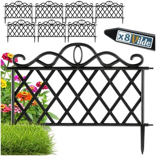 Płotek ogrodowy czarny 48x27 cm 8 szt. na Arena.pl