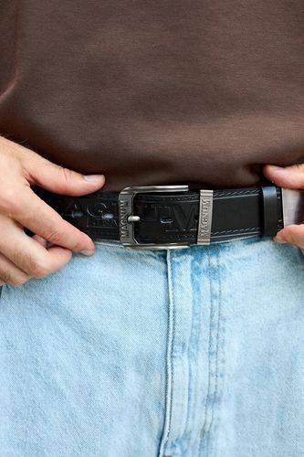 Pasek męski skórzany premium szeroki 4cm klasyczny czarny Beltimore na Arena.pl