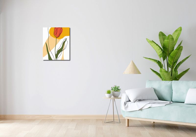 Obraz 40x50cm Przerysowany Tulipan zdjęcie 2