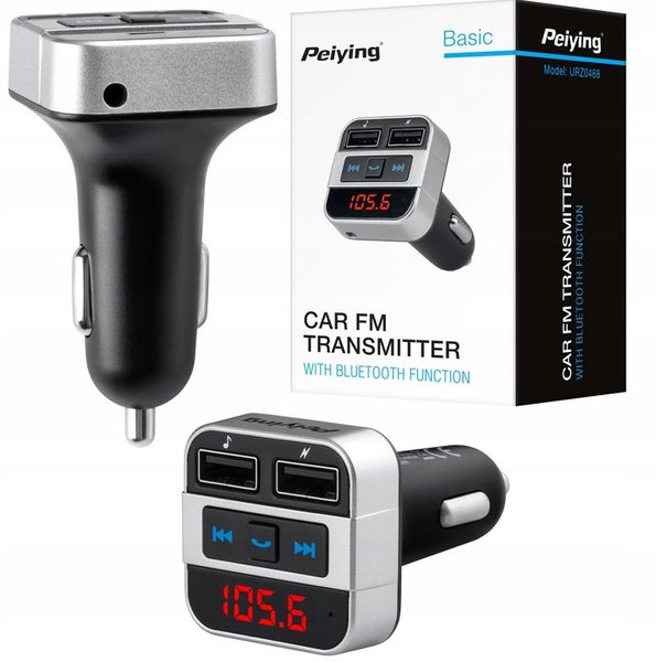 Transmiter FM Peiying BT 2xUSB ładowarka Bluetooth 12 - 24 V AUX zdjęcie 6