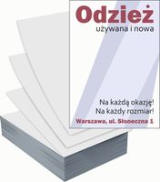 Ulotki A4 reklamowe firmowe 1000szt różne wzory ODZIEŻ UŻYWANA