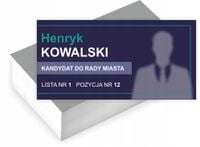 Wizytówki firmowe GOTOWY PROJEKT GRATIS 200 sztuk WYBORY DO RADY MIASTA