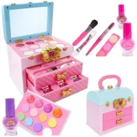 Zestaw do makijażu malowania paznokci szkatułka dla dzieci kuferek toaletka