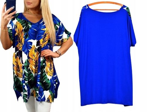 LUŹNA KOBIECA TUNIKA BLUZKA PLUS SIZE V dekolt XL/XXL różne wzory mix 700 na Arena.pl