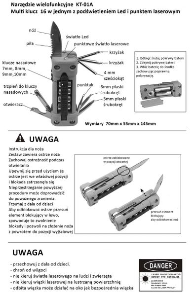 Zestaw narzędzi naprawczy 16in1 multitool prezent PH 01A zdjęcie 8