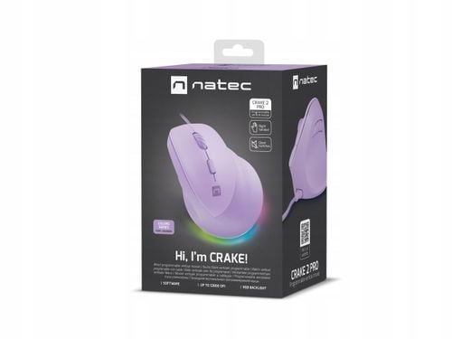 Mysz Natec Crake 2 Pro Lavender 12800DPI programowalna na Arena.pl
