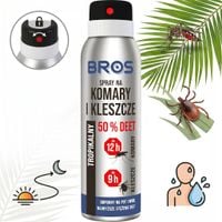 BROS Mocny spray na komary i kleszcze 50% DEET 180ml wodoodporny