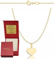 Złoty Łańcuszek Damski Rolo z Serduszkiem pr 585 Grawer Gratis