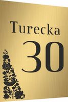 Tabliczka Tablica ADRESOWA nierdzewna 30x20 NUMER DOMU złota różne wzory
