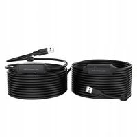 Przedłużacz USB 2.0 ekranowany 20m USB-A Spacetronik czarny kabel przewód