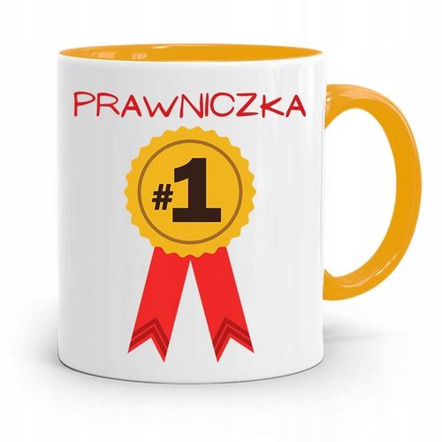 Kubek Żółty Prawnika Mecenasa Prawniczka Numer 1 Z Nadrukiem Ze Zdjęciem na Arena.pl