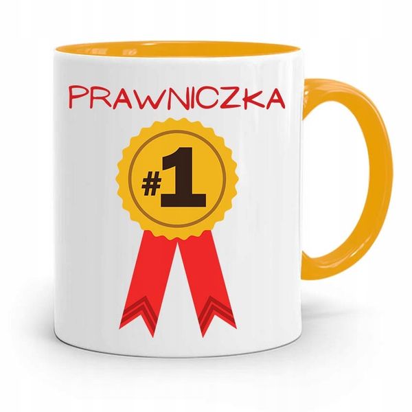 Kubek Żółty Prawnika Mecenasa Prawniczka Numer 1 Z Nadrukiem Ze Zdjęciem zdjęcie 1