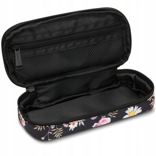 Piórnik dwukomorowy w kwiaty saszetka do szkoły dwie komory pojemny ZAGATTO na Arena.pl