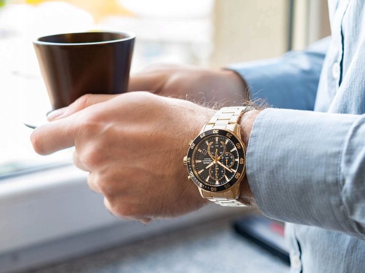 MĘSKI ZEGAREK LORUS RM330JX9 ZŁOTY NA BRANSOLECIE CHRONOGRAF DATA 100M zdjęcie 4