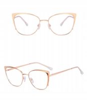 ZŁOTE Okulary KOCIE OCZY Filtr NIEBIESKI Zerówki