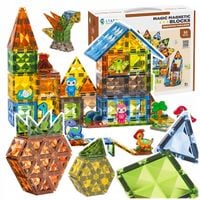 Klocki MAGNETYCZNE Konstrukcyjne Dino Park Kolekcja Diamentowa 4D Zestaw 90