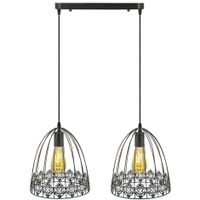 Industrialna LAMPA wisząca Klatka 6802/2 ZWIS -01 Elem loftowa OPRAWA druciany ZWIS klatki czarne
