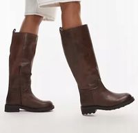Bronx - Brązowe buty do kolan w jeździeckim stylu R38