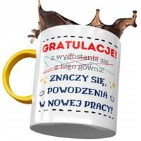 Kubek Żółty Na Pożegnanie Z Pracy Na Prezent Z Nadrukiem Ze Zdjęciem
