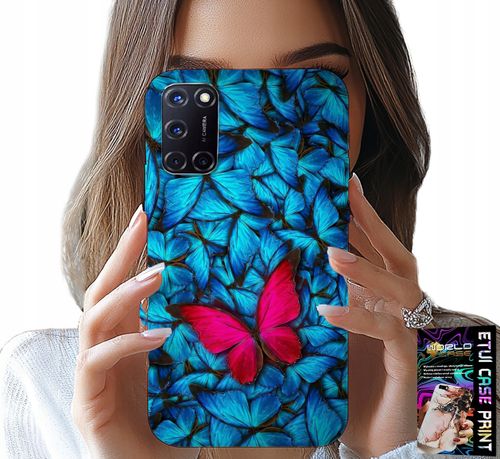 ETUI DO OPPO A52 - NIEBIESKIE MOTYLKI, MOTYL, KOBIECE WZORY na Arena.pl
