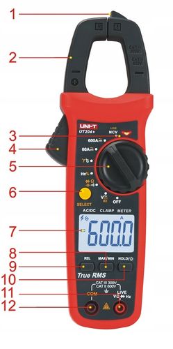 Miernik cęgowy ROZRUCHU ŁADOWANIA 600A UT204+ UNIT POKROWIEC w Zestawie na Arena.pl