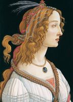 Plakat 13x18cm Portrait of a Lady, Botticelli Vintage do Salonu