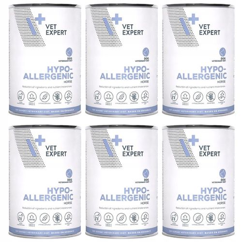 ZESTAW VET EXPERT HYPOALLERGENIC mokra karma weterynaryjna dla psa 6x400g na Arena.pl